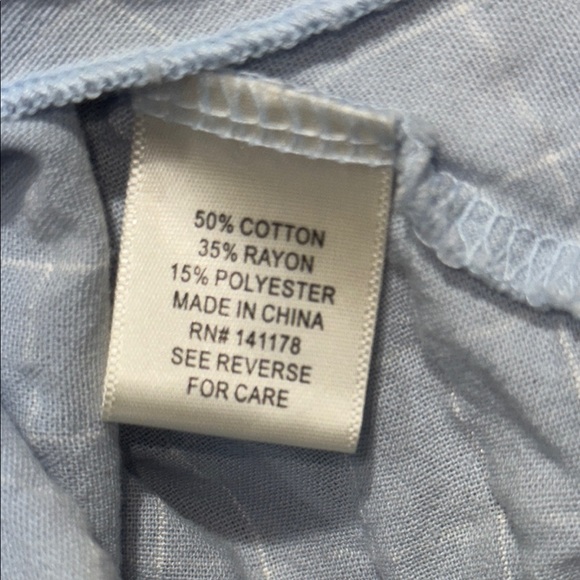 Kirious Los Angeles Light Blue Smocked Ruffled Babydoll Top, Size S - Picture 5 of 8